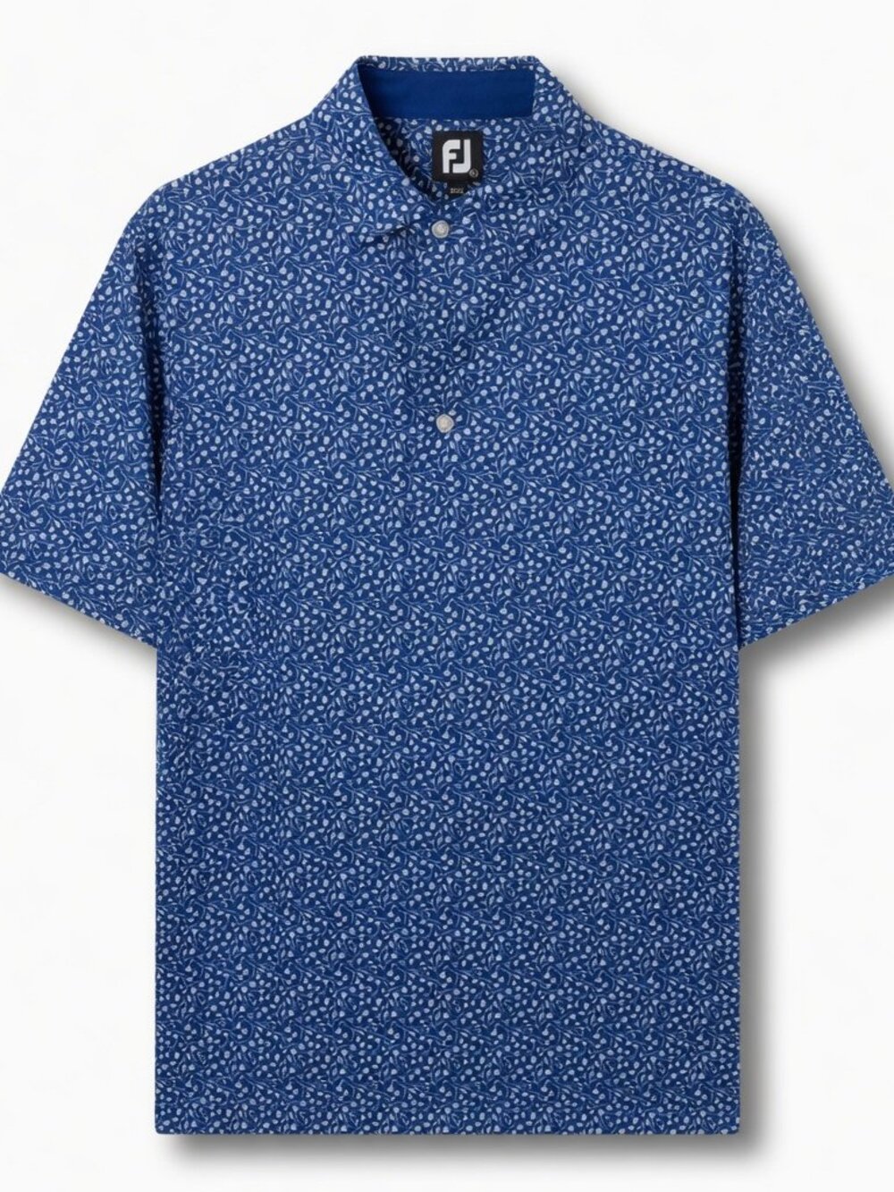 Blue Flower Pattern - Men's Large Footjoy Golf Polo - Port Royal Hilton Head Isl